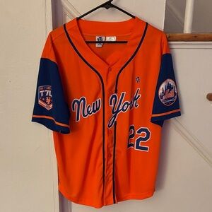 The 7 Line Orange and Blue New York Baseball Jersey